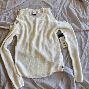 Roxy Off-Shoulder Cream Sweater